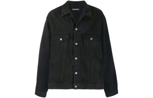 Balenciaga SS23 Denim Jacket Regular Fit Men's Black