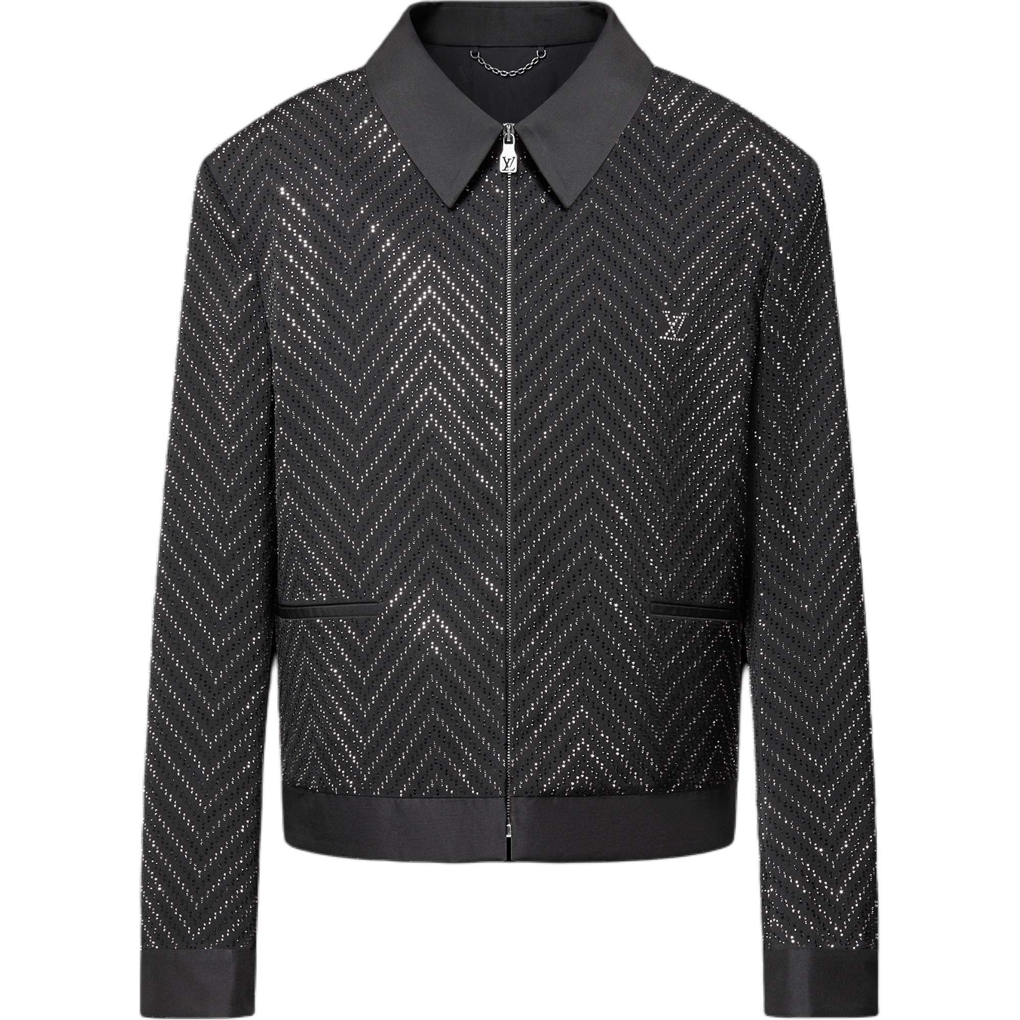 Мужская куртка Louis Vuitton Rhinestone Jacket (черная)