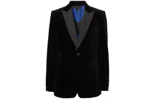 Burberry Business Suits Men's Black Suit Collar Moderate