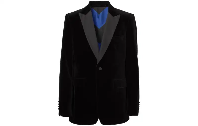 Burberry Business Suits Men's Black Suit Collar Moderate