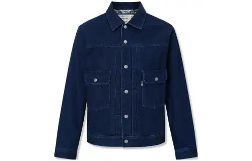 Levis Denim Jackets Men's Dark Blue Lapel Moderate Other