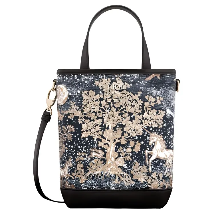 DIOR Cotton Linen Blend Canvas Handbag, Shoulder Bag, Crossbody Bag, Canvas Bag, Kids' Bag Kids' Multicolor