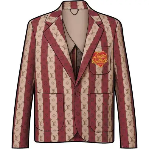 LOUIS VUITTON Nigo Japan Only 'Red' Business Suit Coat Men's Red