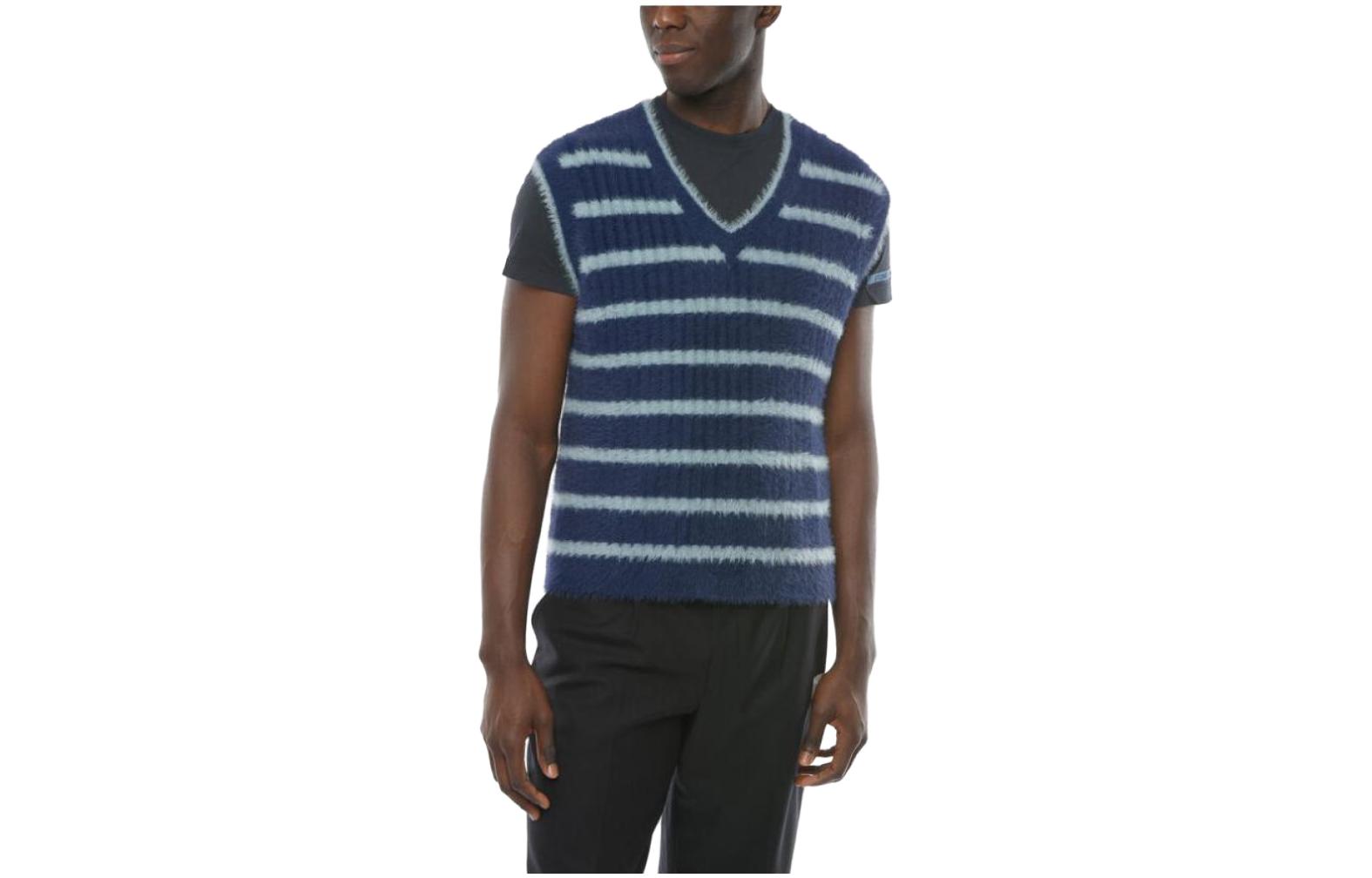 Jacquemus Le Gilet Neve Fluffy Striped Pullover Vest