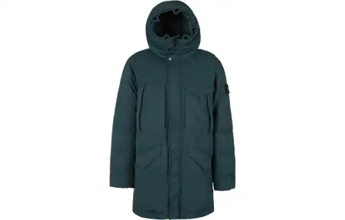 STONE ISLAND Jackets Men's Blue Hooded Non Detachable Moderate Other