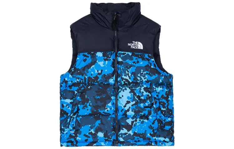 THE NORTH FACE 1996 Down Vests Men's Blue Stand Collar Thickened Other