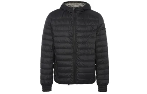 PRADA Down Jackets Men's Black Hooded Moderate
