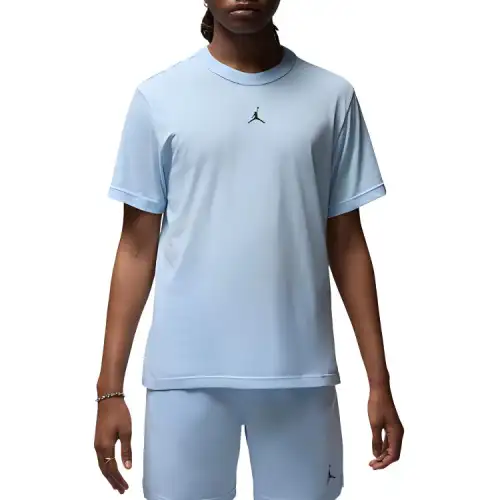 Jordan Sport T Shirts Men's Blue Crew Neck Moderate Straight Fit