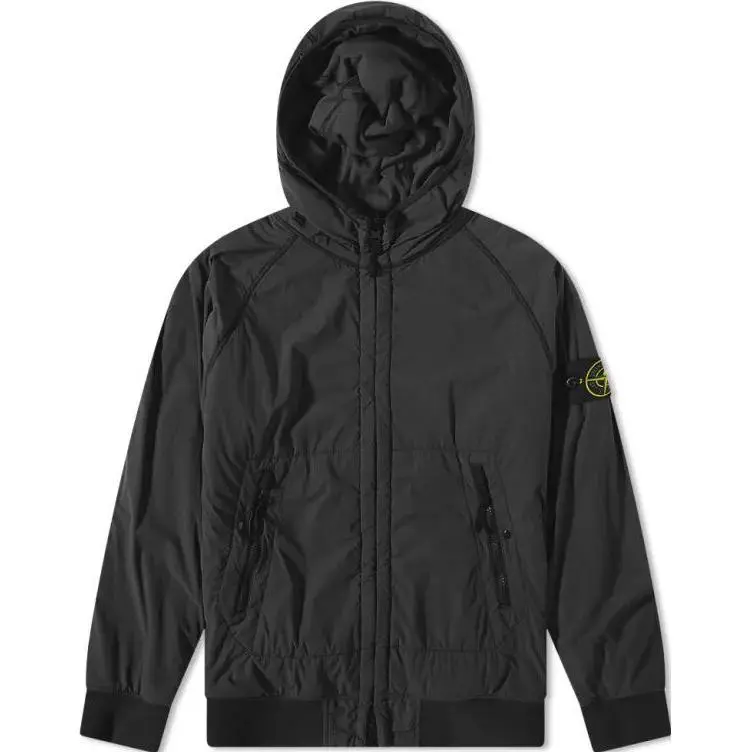STONE ISLAND Jackets Men's Black Hooded (Non-detachable) Moderate Other
