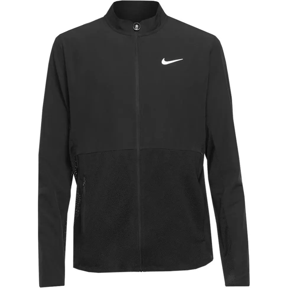 Nike Jackets Men's Black Stand Collar Moderate Straight Fit