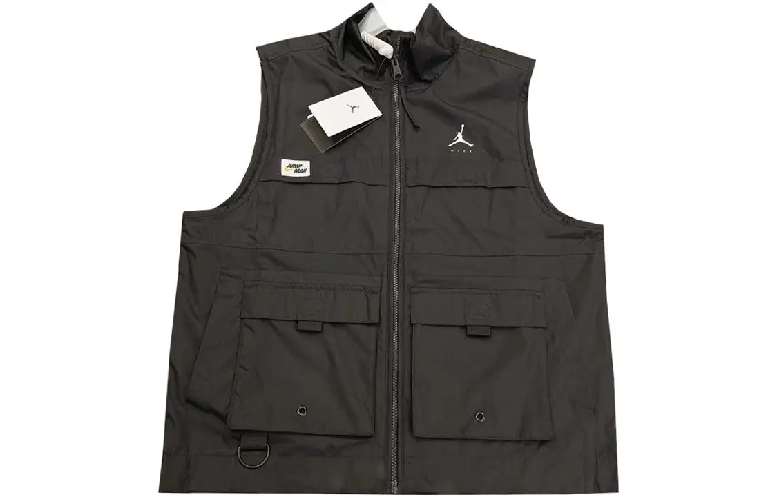 Jordan Vests Men's Black Stand Collar Moderate Workwear