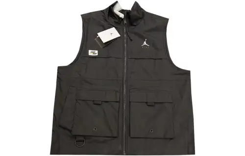 Jordan Vests Men's Black Stand Collar Moderate Workwear