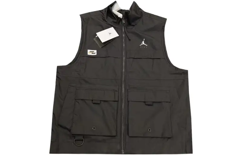 Jordan Vests Men's Black Stand Collar Moderate Workwear