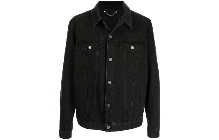 Golden Goose Denim Jackets Men's Black Lapel Moderate Other