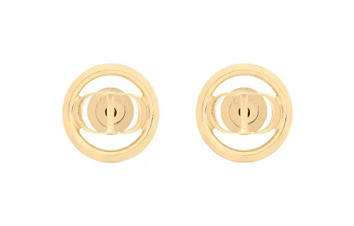 DIOR Metal Stud Earrings Women's Gold