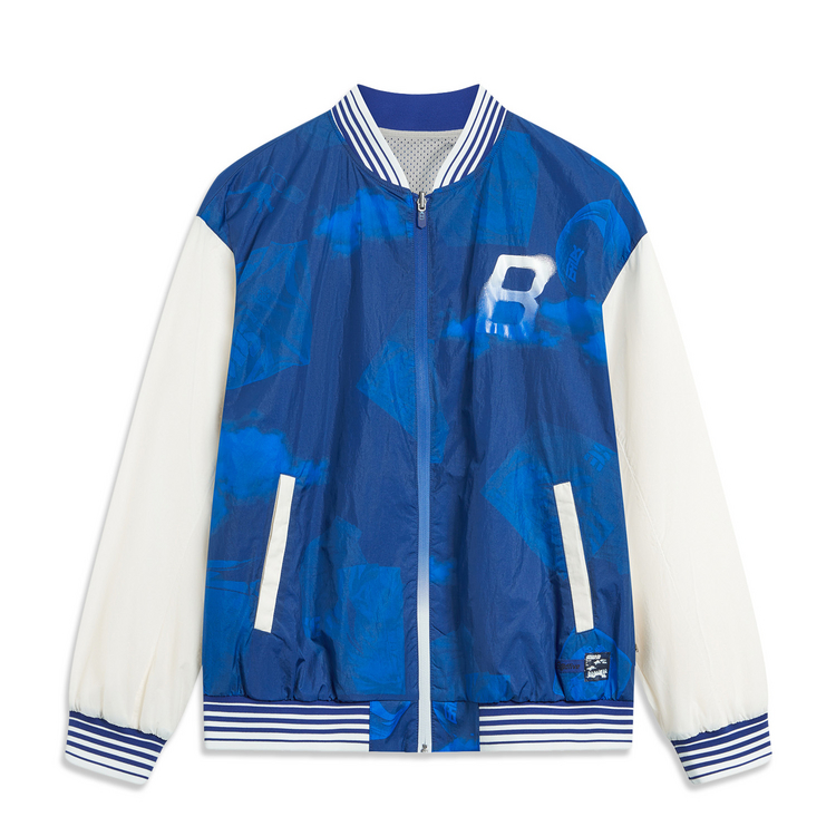 Li Ning Badfive Jacket Men's Shadow Purple Blue All Over Print