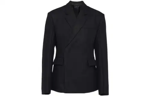 PRADA Business Suits Men's Black Suit Collar Moderate Business Suit