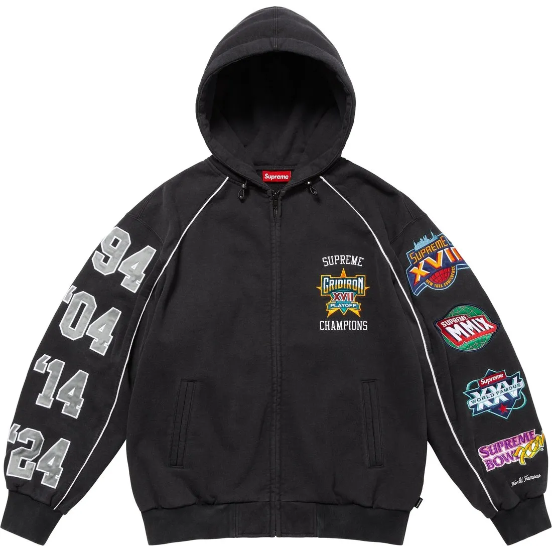Supreme Playoffs zip -up hooded sweater