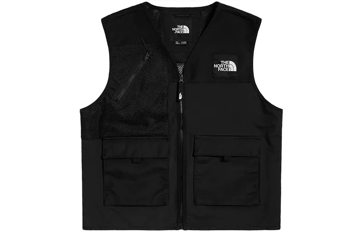 THE NORTH FACE Vests Men's Black V-neck Moderate Straight Fit