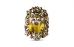GUCCI Crystal Metal Rings Men's Gold