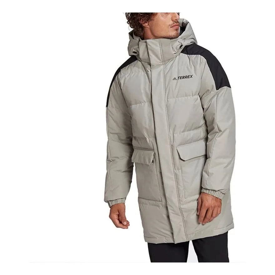 Adidas Down Jackets Unisex Gray Hooded Thickened Other