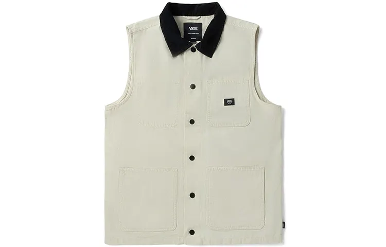 Vans Vests Unisex Ecru Lapel Moderate Other