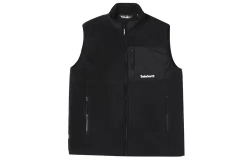 Timberland Vests Men's Black Stand Collar Thickened And Fleece Lined Other