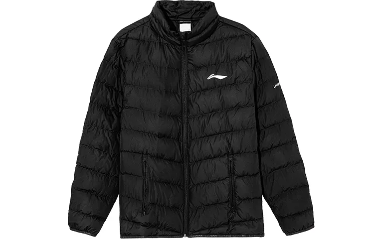 Li Ning Down Jackets Men's Black Stand Collar Moderate Other