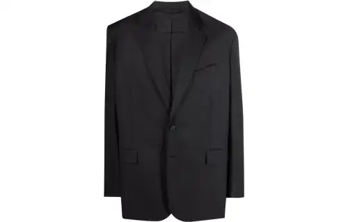 Balenciaga Business Suits Men's Black Crew Neck Moderate Other