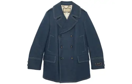 GUCCI Denim Jackets Men's Dark Blue Lapel Moderate Other