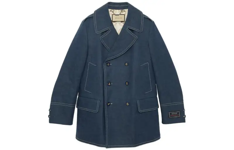 GUCCI Denim Jackets Men's Dark Blue Lapel Moderate Other