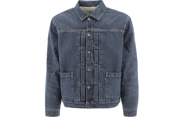 Levi's Denim Jackets Men's Blue Lapel Moderate Straight Fit