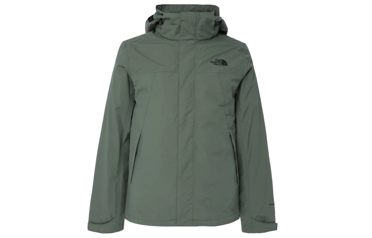 THE NORTH FACE Outdoor Hiking Waterproof, Windproof, UV Protection, Thermal Windbreaker Jacket Men's Olive Green