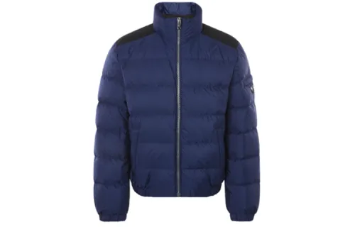 PRADA Down Jackets Men's Blue Stand Collar Moderate