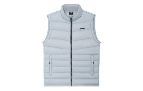 Li Ning Training Series Down Vests Men's Stone Gray Stand Collar Moderate Other