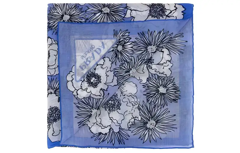 Prada floral-print cotton scarf