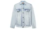Levis Denim Jackets Men's Denim Blue Lapel Moderate Straight Fit