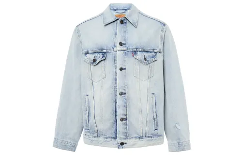 Levis Denim Jackets Men's Denim Blue Lapel Moderate Straight Fit