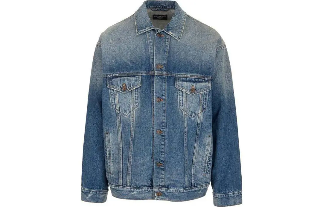 Balenciaga FW22 Denim Jacket Men's Regular Fit Blue