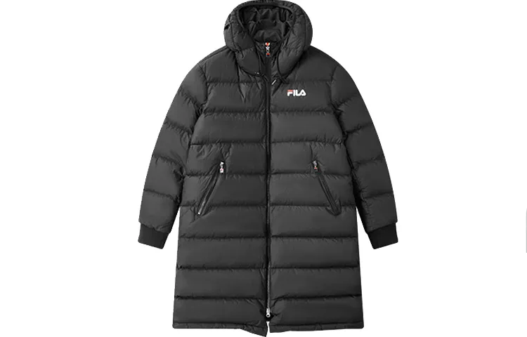 FILA Down Jackets Unisex Pitch Black Hooded Moderate