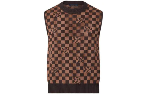 LOUIS VUITTON New Quarterly Products Of LV Vests Men's Brown Crew Neck Moderate Other