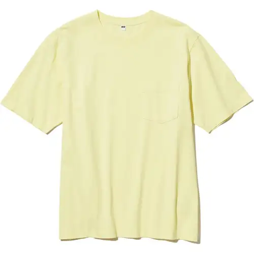 UNIQLO T Shirts Unisex Cream Crew Neck Moderate