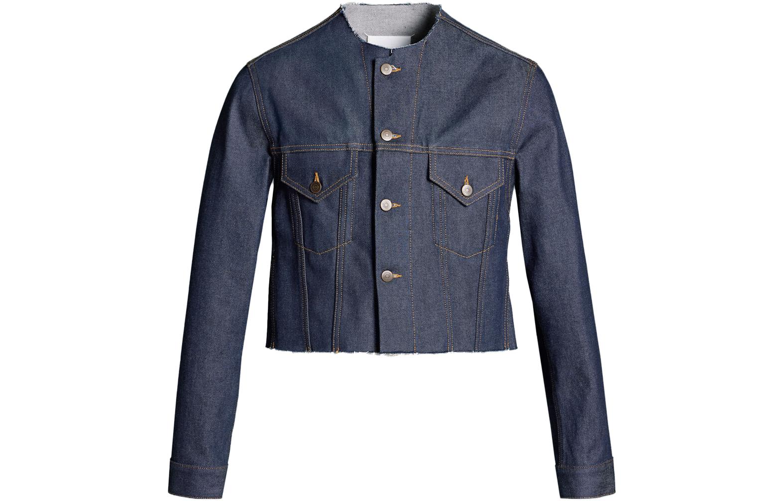 Maison Margiela Denim Jackets Unisex Blue Collarless Moderate Other
