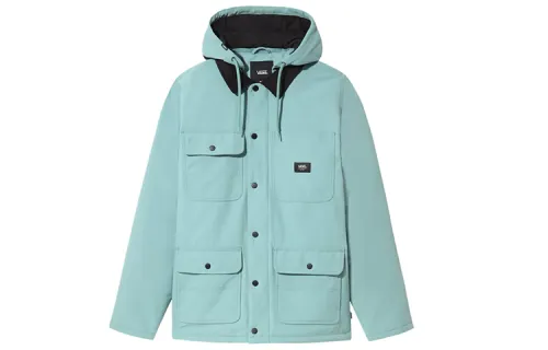 Vans Puffer Jackets Men's Oil Blue Detachable Hood Moderate Other