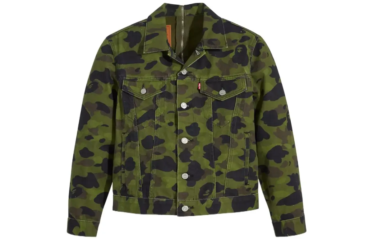 Bape X Levi's Color Camo Trucker Jacket America Exclusive