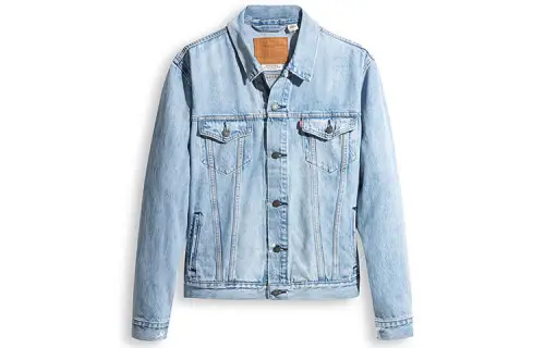 Levis Denim Jackets Men's Blue Lapel Moderate Straight Fit