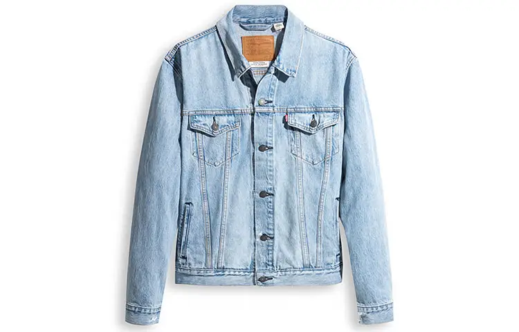 Levis Denim Jackets Men's Blue Lapel Moderate Straight Fit