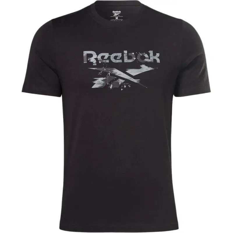 Reebok T Shirts Men's Black Crew Neck Moderate