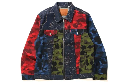 Bape X Levi's Camo Trucker Jacket