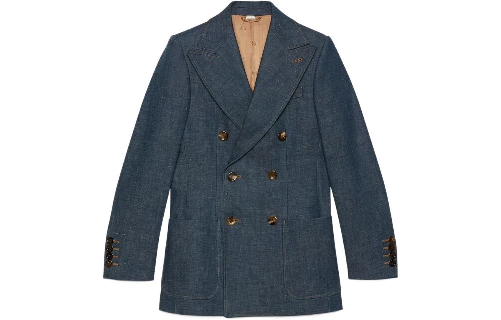 GUCCI FW22 Business Suit Coat Men's Blue